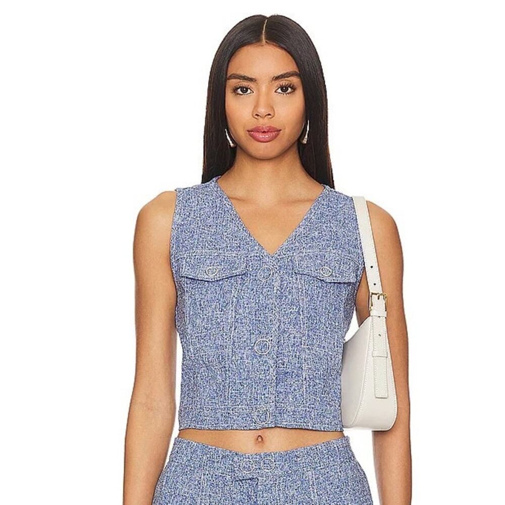 CENTRAL PARK WEST Sammie Top in Blue Size XS Sleeveless‎ CS24-1378W